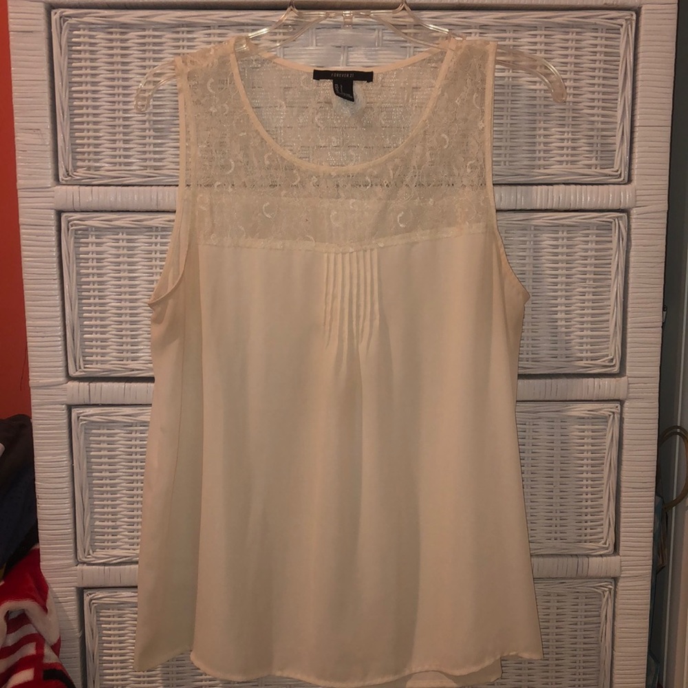Forever 21 shear lace tank top